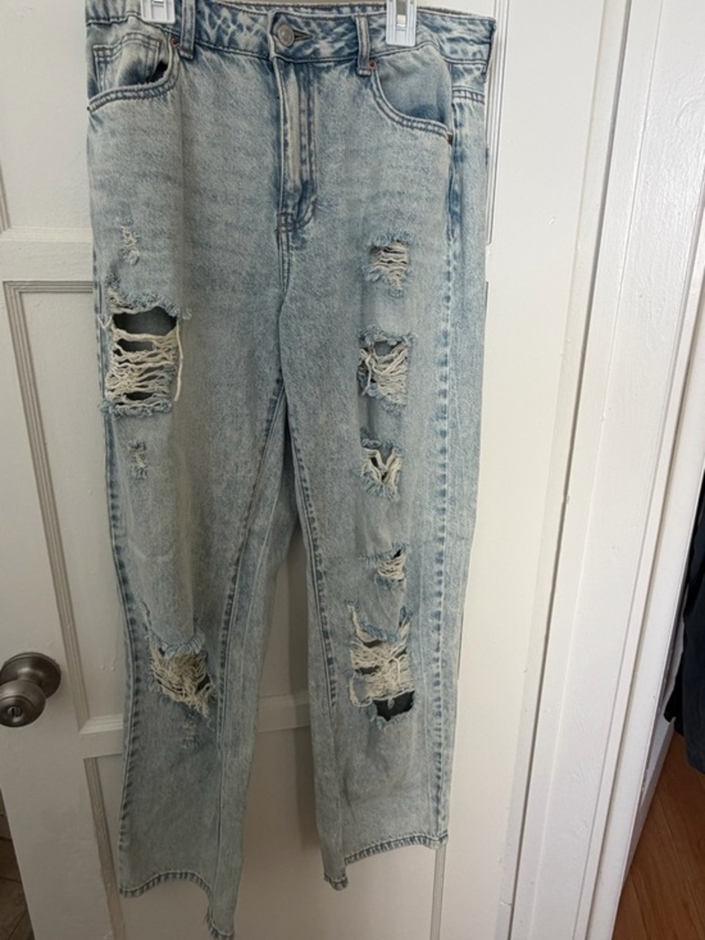 Distressed Light Blue Jeans